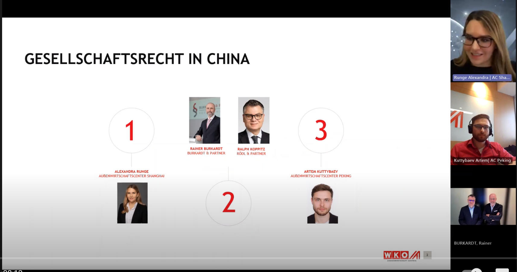 China: Gesellschaftsrecht - Screenshot vom Webinar
