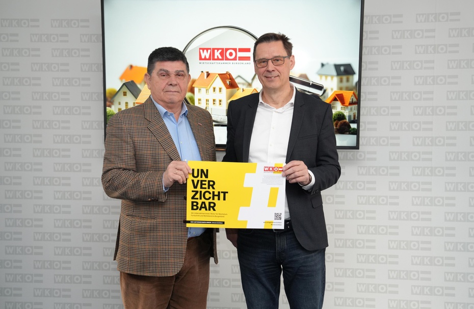 Ludwig Bresich (Obmann der Fachgruppe der Immobilien- und Vermögenstreuhänder) und Alexander Bosak (Gründer und Geschäftsführer der Bauträgerdatenbank EXPLOREAL) (v. l.). 