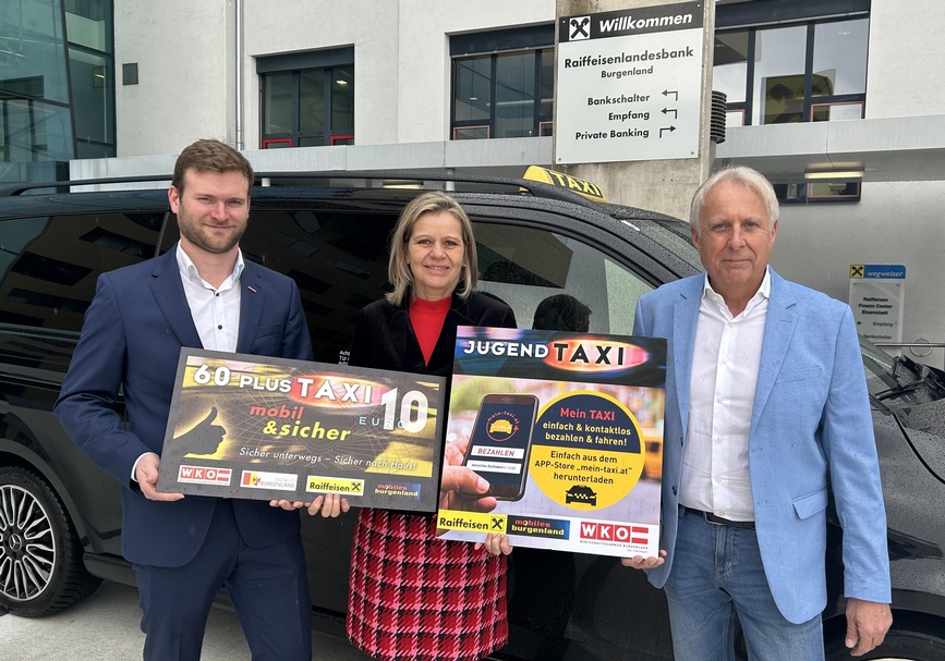 Fachgruppenobmann Hubert Bleich, Raiffeisenlandesbank Generaldirektor-Stv. Eva Fugger und KommR Patrick Poten (v. l.) 