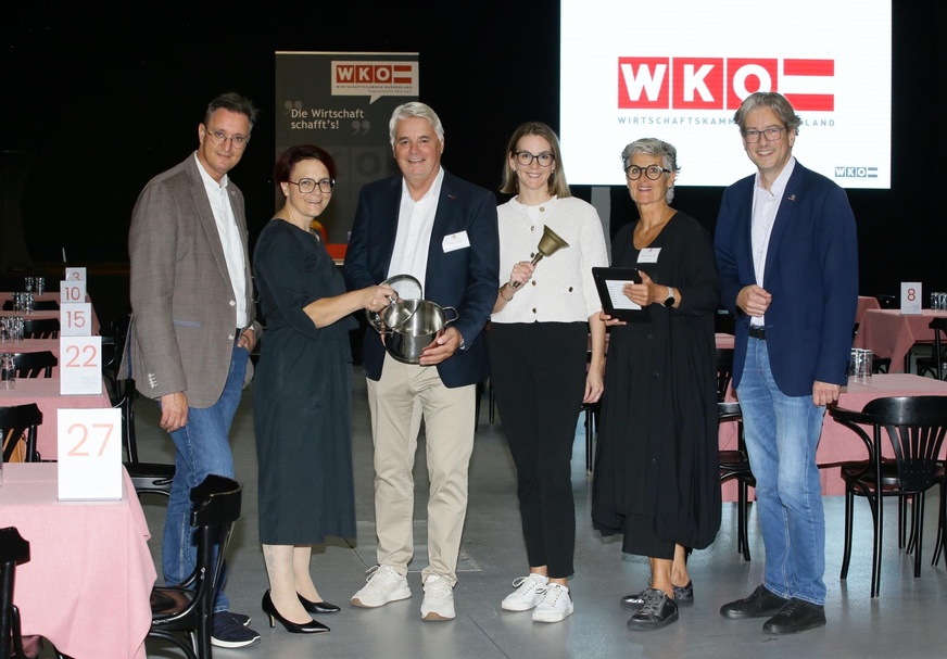 Thomas Novoszel (Regionalstellenleiter Güssing), Tanja Stöckl (Regionalstellenobfrau Oberwart), Toni Ferk (Organisator), Katharina Bagdy (Regionalstellenleiterin Jennersdorf), Petra Ferk (Organisation) und Christoph Winkler (Regionalstellenleiter Oberwart) (v. l.) 