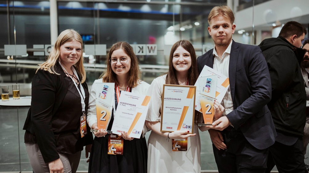 Die Zweitplatzierten des Lehrlingshackathons.