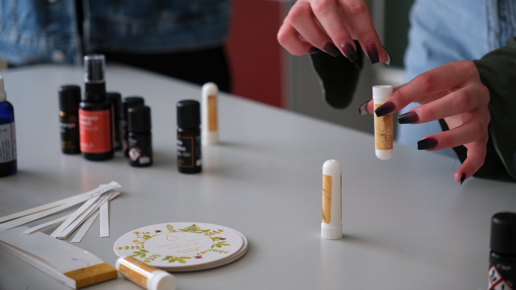Fotos vom Aromaworkshop in der Berufsschule.