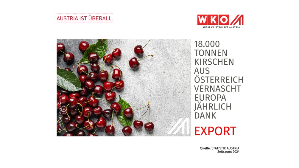 18.000 Tonnen Kirschen aus Österreich vernascht Europa jährlich dank Export