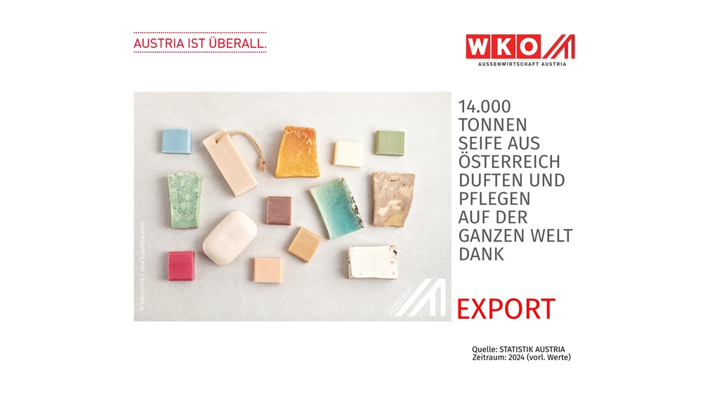 14.000 Tonnen Seife aus Österreich duften und pflegen auf der ganzen Welt dank Export