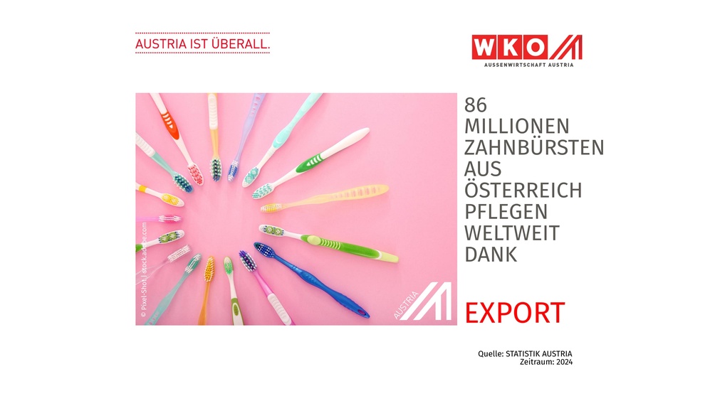 86 Millionen Zahnbürsten aus Österreich pflegen weltweit dank Export