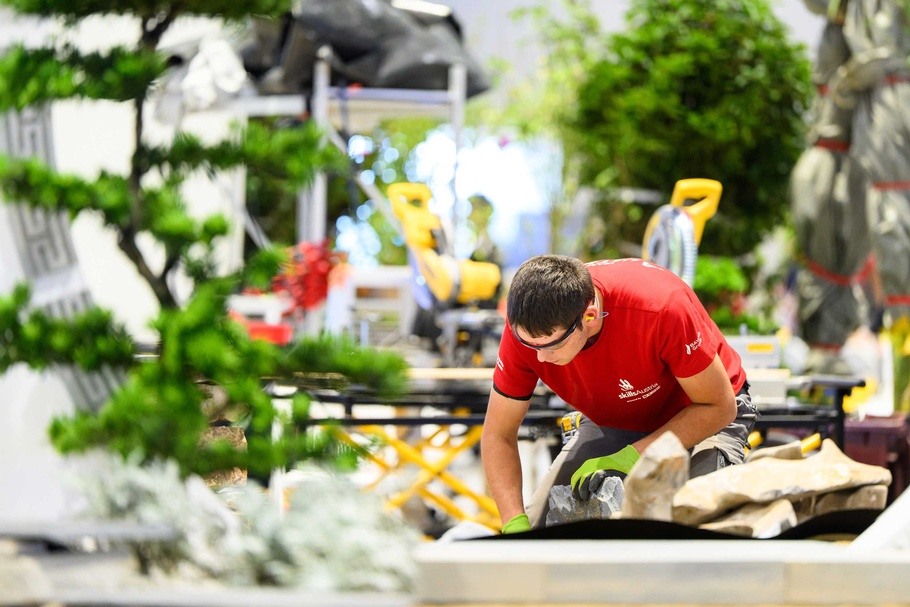 Das Team der Gartengestalter beim Wettbewerb der WorldSkills 2026