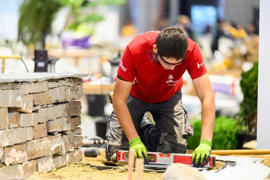 Das Team der Gartengestalter beim Wettbewerb der WorldSkills 2026