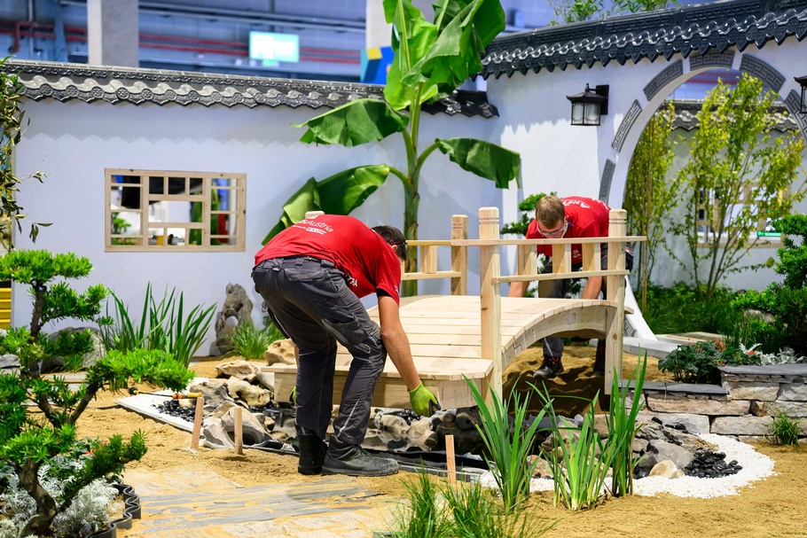 Das Team der Gartengestalter beim Wettbewerb der WorldSkills 2026