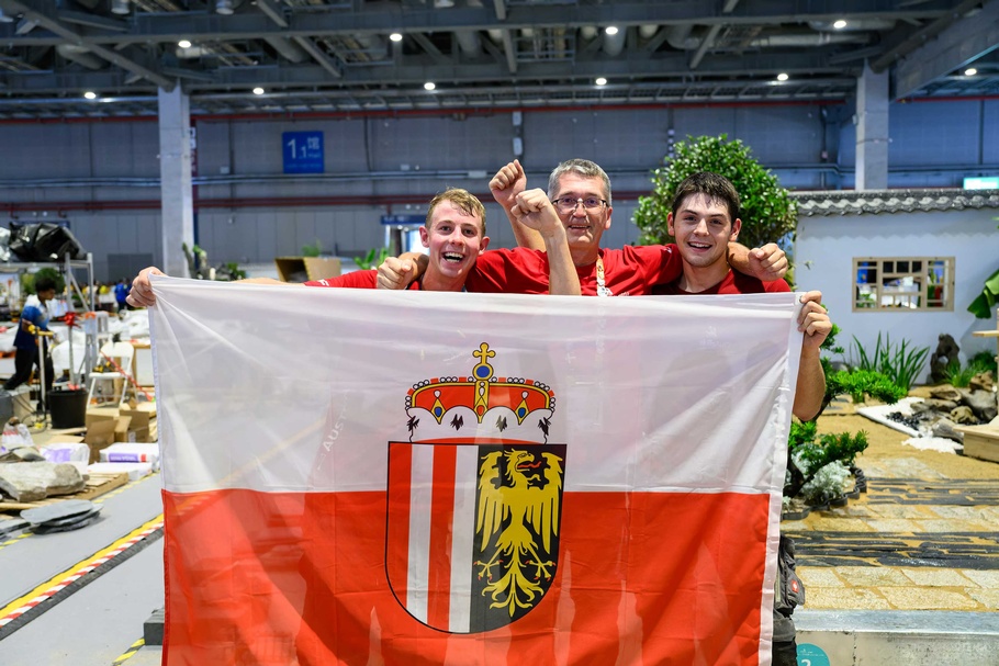 Das Team der Gartengestalter beim Wettbewerb der WorldSkills 2026