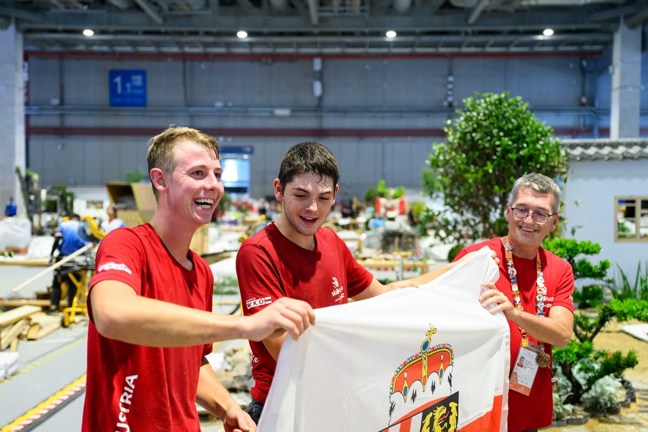 Das Team der Gartengestalter beim Wettbewerb der WorldSkills 2026