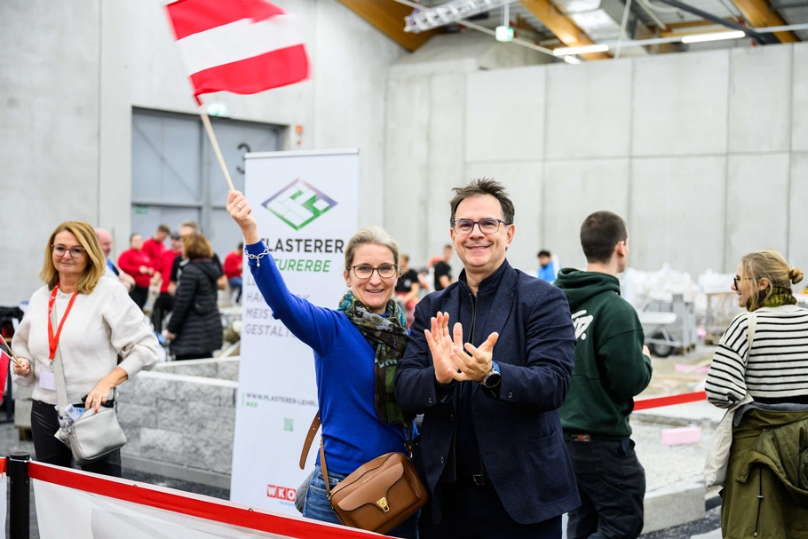 Teilnehmer:innen bei den AustrianSkills 2025 im Beruf Gartengestaltung