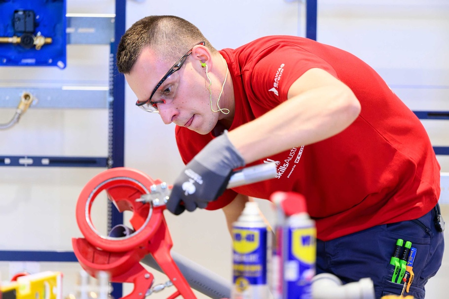 Marcel Riener bei den WorldSkills 2026 in Shanghai