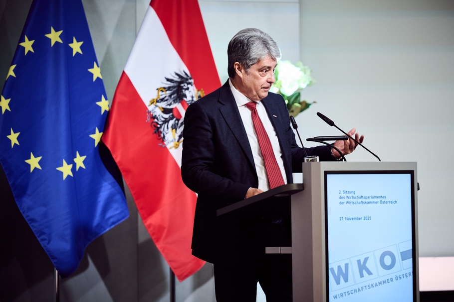 Vizepräsident Wolfgang Hesoun bei der 2. Sitzung des Wirtschaftsparlamentes am 27. November 2025