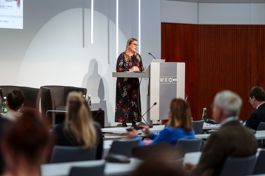 Gruppen- und Einzelfotos: Vortragende und Teilnehmer:innen bei der Veranstaltung in der WKÖ, im Saal und vor der WKÖ