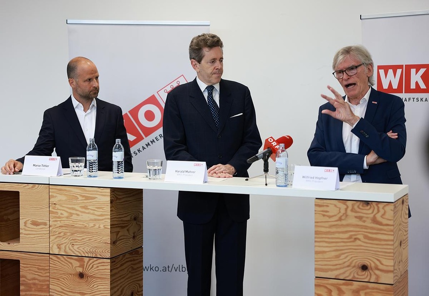 Pressekonferenz mit Harald Mahrer am 11. Juni 2024, bei S.I.E in Lustenau zum Thema: "Was die Wirtschaft jetzt braucht!" 