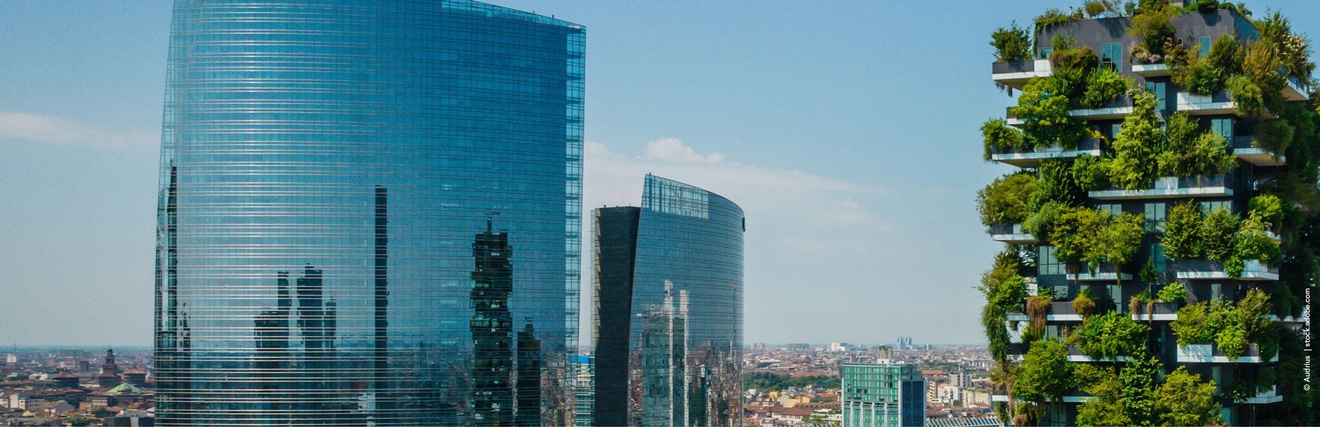 Stadtansicht mit Hochhäuser