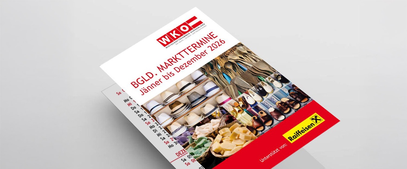 Der Marktkalender vor grauem Hintergrund