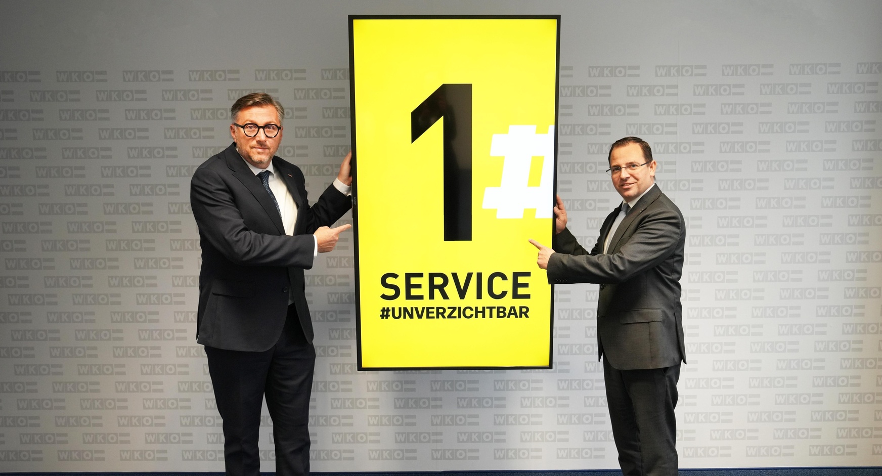 Wirtschaftskammerdirektor Harald Schermann und Wirtschaftskammerpräsident Andreas Wirth (v. l.). 