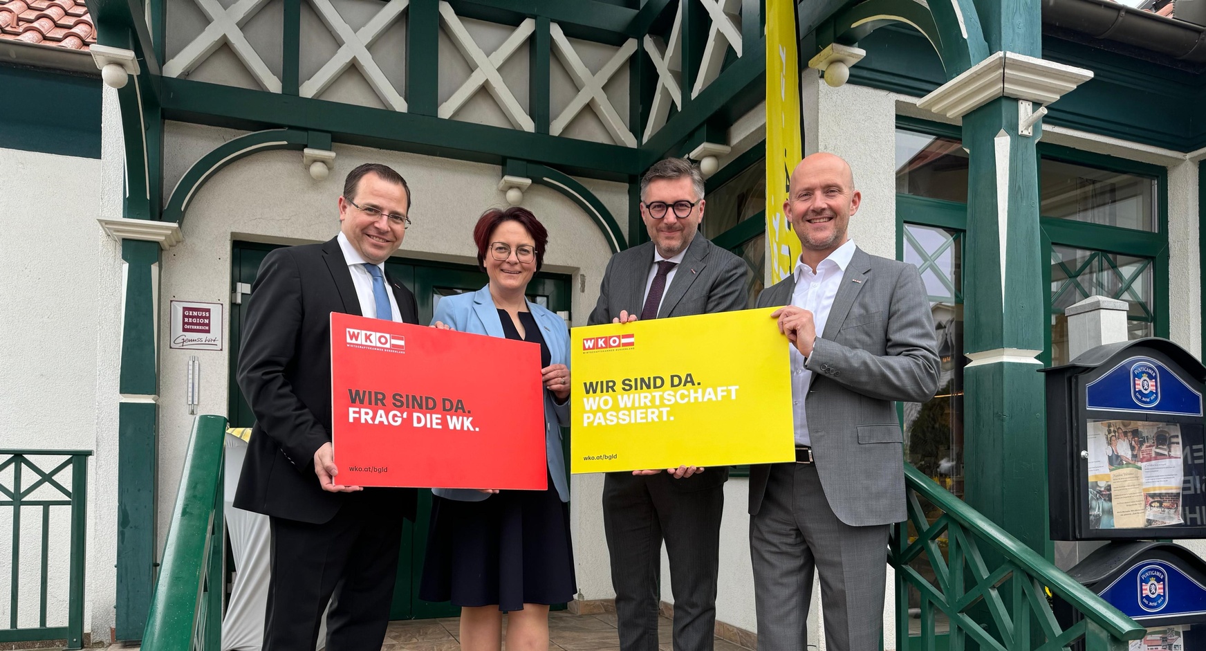 WK-Präsident Andreas Wirth, Regionalstellenobfrau Tanja Stöckl, WK-Direktor Harald Schermann und WK-Vize-Präsident Martin Horvath (v. l.). 