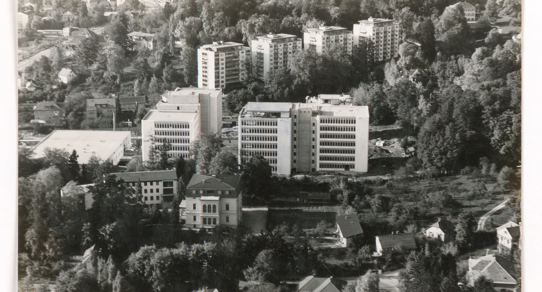 WKO Steiermark Gebäude in der Körblergasse. Luftaufnahme. Altes Bild