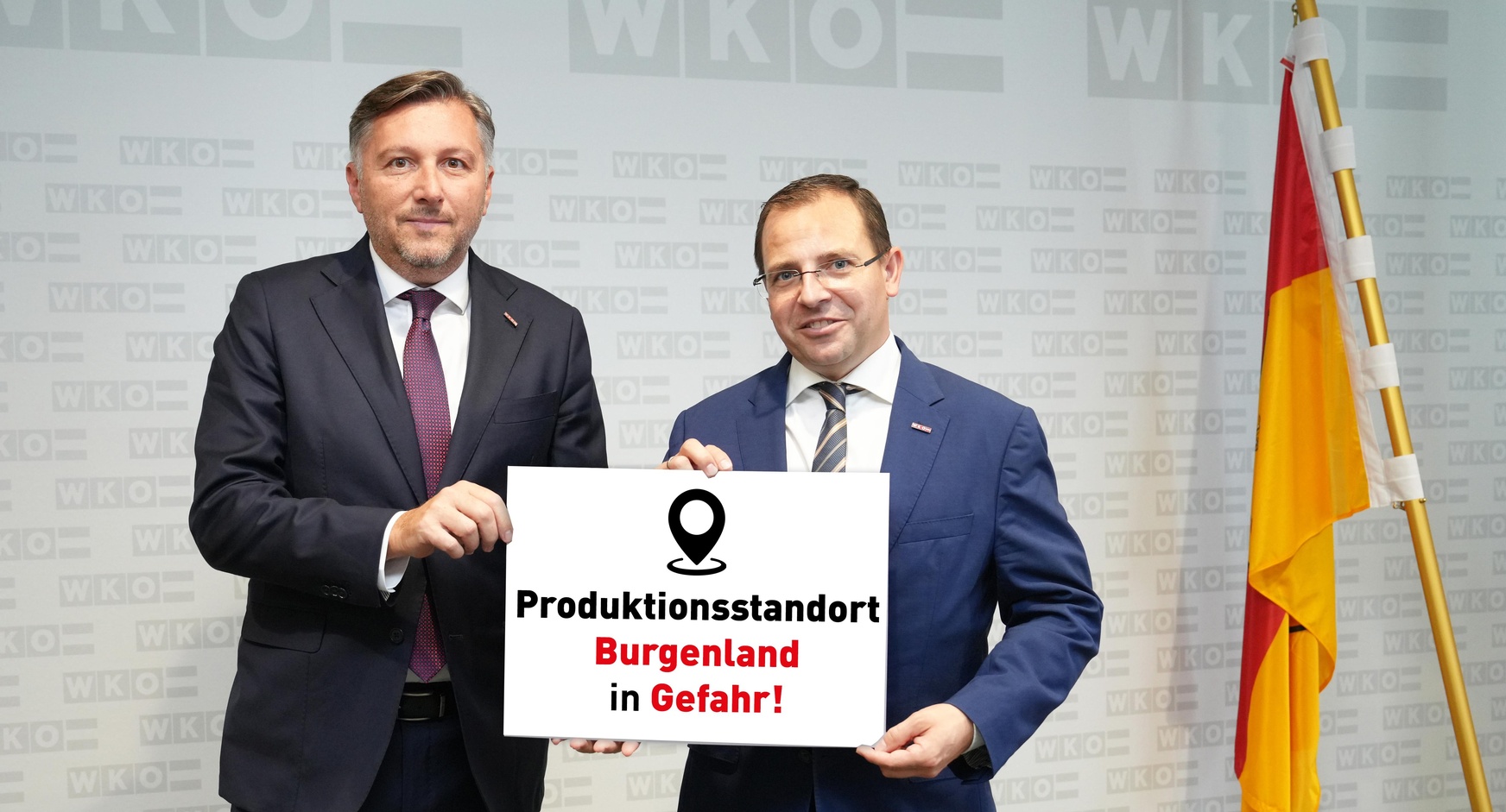 Wirtschaftskammerdirektor Dr. Harald Schermann und Wirtschaftskammerpräsident Mst. Andreas Wirth  (v. l.). 