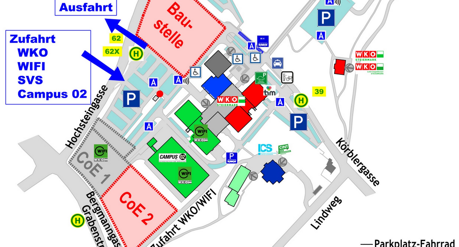 WKO Areal Graz Übersichtsplan Baustelle