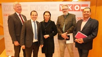 Gerald Schwentenwein (SWV), Andreas Wirth (ÖWB), Petra Wagner (FW), Roland Siedl (GW) und Eduard Posch (UNOS) (v. l.). 