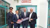 Landespolizeidirektor Martin Huber, Wirtschaftskammerpräsident Mst. Andreas Wirth, Innenminister Gerhard Karner und Bürgermeister Thomas Steiner (v. l.)