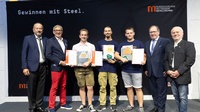 Gruppenbild der Sieger des Bundeslehrlingswettbewerbs 2023 im Beruf Schmiedetechnik