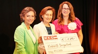 Moderatorin Kristina Buconjic, Krebshilfe Burgenland-Geschäftsführerin Andrea Konrath und FiW-Landesvorsitzende Petra Schumich (v. l.). 