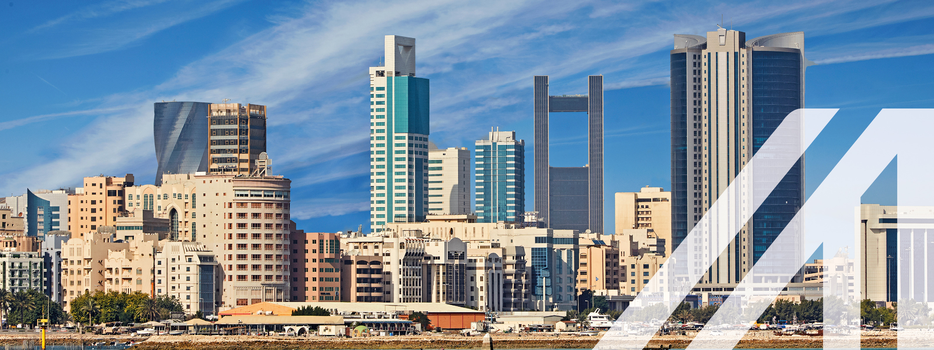 Skyline mit moderner Architekture von Manama in Bahrain 
