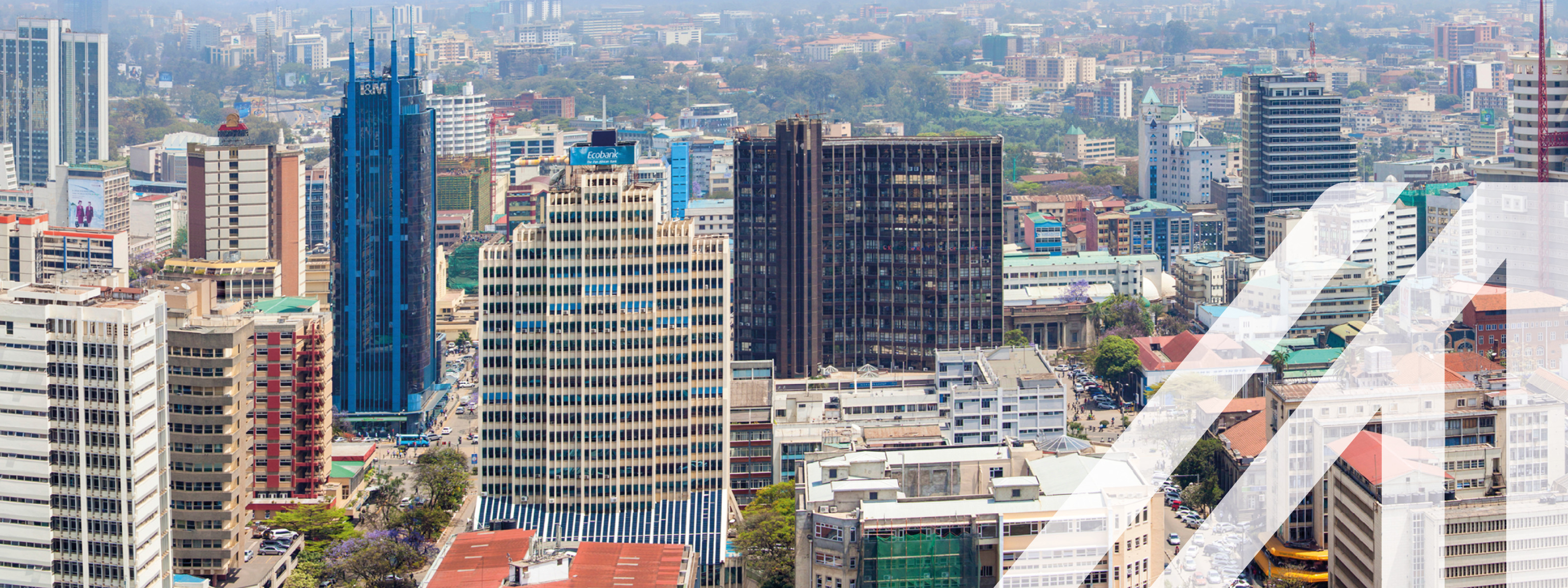 Blick auf Nairobi, Hauptstadt von Kenia, Skyline