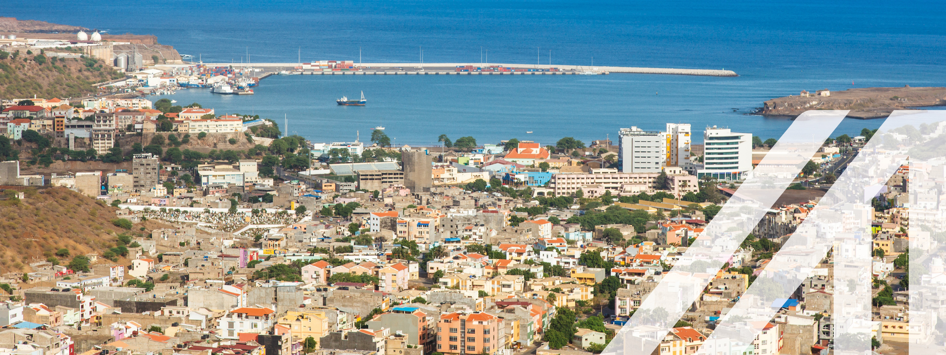 Blick auf die Hauptstadt von Kap Verde, Praia, Sicht aufs Meer