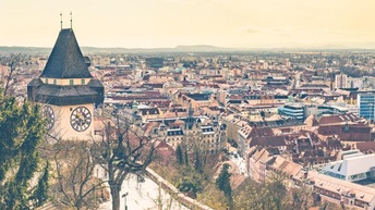 Blick über Graz vom Schlossberg