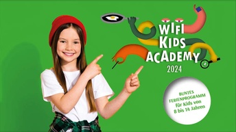 Mädchen mit roten Hut und Sujet WIFI KIDS Academy