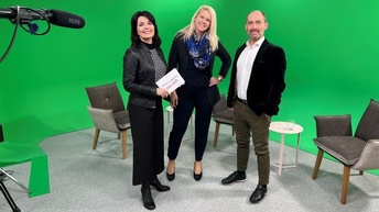 v.l.: Sylvia Reim (Moderatorin), Marie-Louise Prinz (WK Wien-Bezirksobfrau für Simmering) und Marcus Wild (IDEAL Live Marketing GmbH) im Studio 