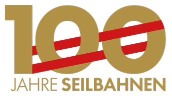 Schriftzug: 100 Jahre Seilbahnen