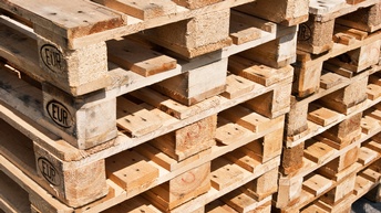Detailansicht von Europaletten