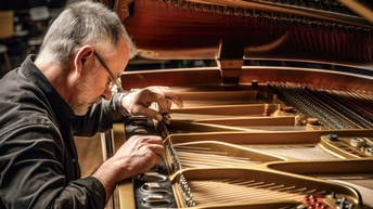 KI-generiertes Bild einer bärtigen Person mit Brillen, die aufgeklappten Flügel stimmt