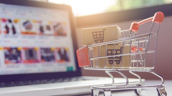 Onlineshop, Einkauf, Einkaufswagen, Laptop