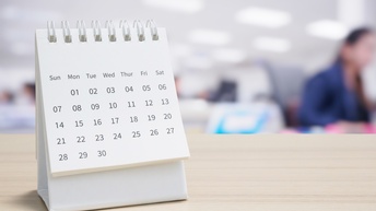 Kalenderblattansicht im Fokus