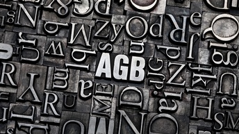 mit Drucklettern ist die Abkürzung für AGB gesetzt