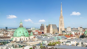 Wien - Ausblick von oben über die Stadt, Stephansdom, 1. Bezirk