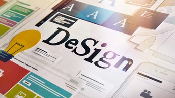 Nahaufnahme auf ein Designkonzept mit grafischen Elementen.