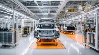 Halbfertiges Auto während der Produktion