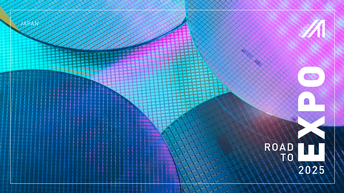 Nahaufnahme von Halbleitern in den Farben Blau, Rosa und Türkis