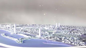 Rendering einer Stadtansicht