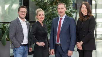 Gruppenfoto mit Alexander Gartner, Karolina Holaus, Franz Jirka und Veronika Opbacher-Egger