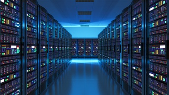 Server room interior in datacenter