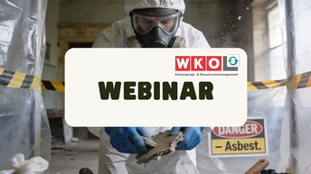 Person mit Atemschutzmaske - im Vordergrund Schriftzug 